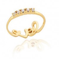 Little Love Crystal Line Double Sided Ring